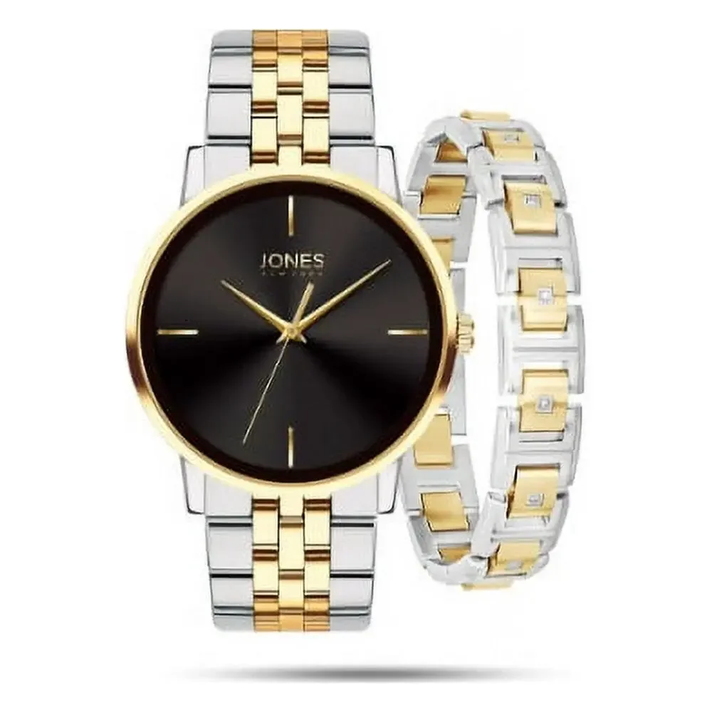 Jones New York Watch Black Dial Two-Tone Bracelet Nwt Style 9775S Silver